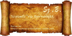 Szatmáry Bernadett névjegykártya