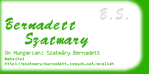 bernadett szatmary business card